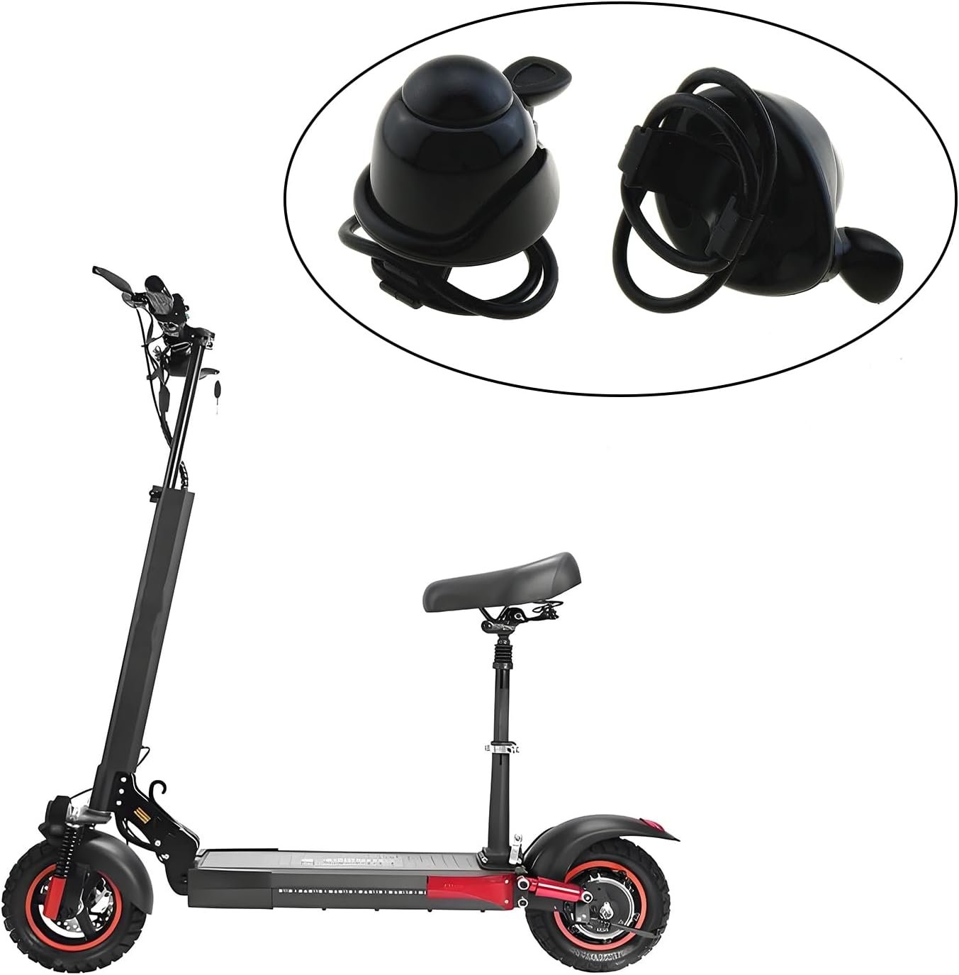 Paquete de 2 mini campanas de aluminio ajustables para bicicletas deportivas de montaña de carretera para adultos (negro) - Imagen 5