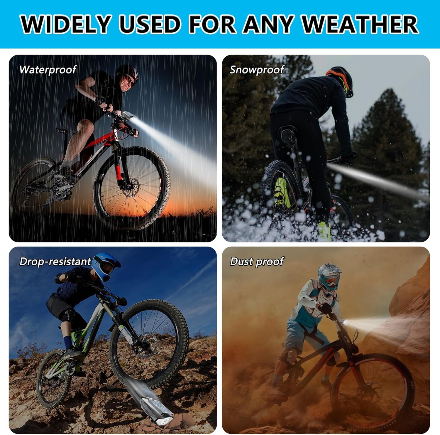 Campana de bicicleta con función de iluminación frontal solar y función impermeable. El juego contiene pegatinas reflectantes. - Imagen 5