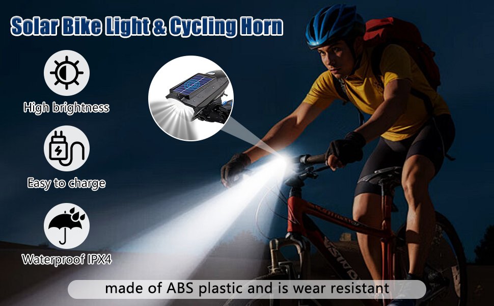 CUERNO DE CICLISMO DE LUZ SOLAR DE BICIC