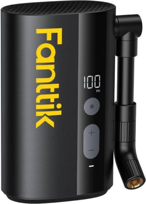 Fanttik X9 Ace Mini bomba de bicicleta, bomba de bicicleta de inflado rápido de 32 segundos con manómetro, bomba de aire eléctrica de 150 PSI con válvula Presta y Schrader, adecuada para bicicleta de