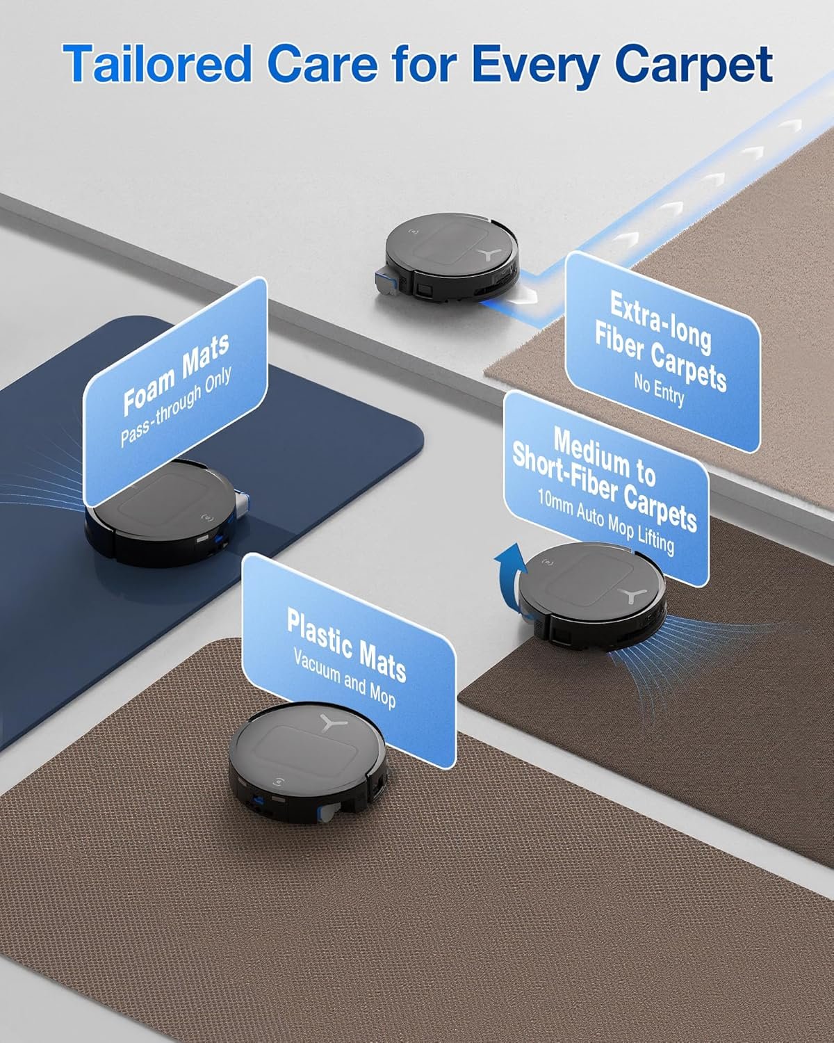 ECOVACS DEEBOT T80 Omni Robot Aspirador y trapeador, succión de 18,000 Pa, lavado de mopa OZMO™ en tiempo real, vaciado automático, secado con aire caliente, navegación AI, cepillo antienredos, para - Imagen 7