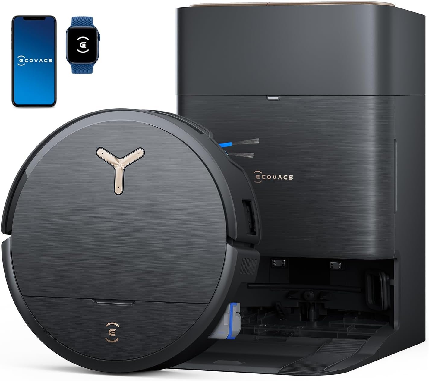 ECOVACS DEEBOT T80 Omni Robot Aspirador y trapeador, succión de 18,000 Pa, lavado de mopa OZMO™ en tiempo real, vaciado automático, secado con aire caliente, navegación AI, cepillo antienredos, para - Imagen 9