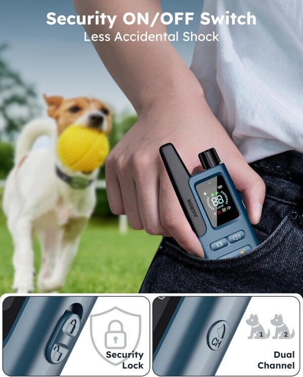 Jugbow Collar de choque para perros, 2 perros (10-120 libras) – Collar de entrenamiento de perros de 4200 pies con control remoto IPX7, impermeable, collar eléctrico con 4 modos de entrenamiento, - Imagen 14