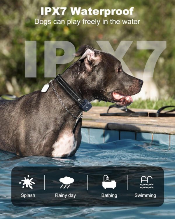 Jugbow Collar de choque para perros, 2 perros (10-120 libras) – Collar de entrenamiento de perros de 4200 pies con control remoto IPX7, impermeable, collar eléctrico con 4 modos de entrenamiento, - Imagen 18