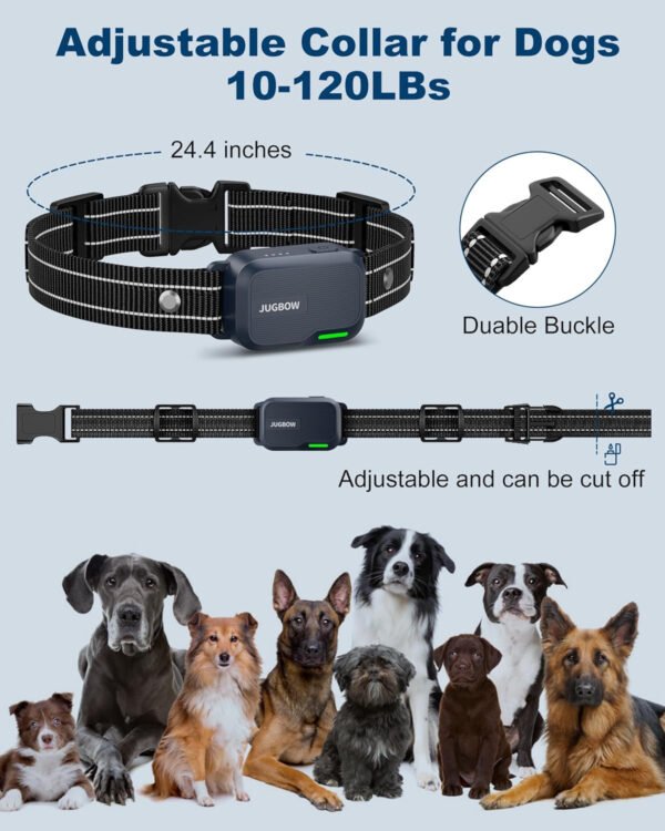 Jugbow Collar de choque para perros, 2 perros (10-120 libras) – Collar de entrenamiento de perros de 4200 pies con control remoto IPX7, impermeable, collar eléctrico con 4 modos de entrenamiento, - Imagen 19