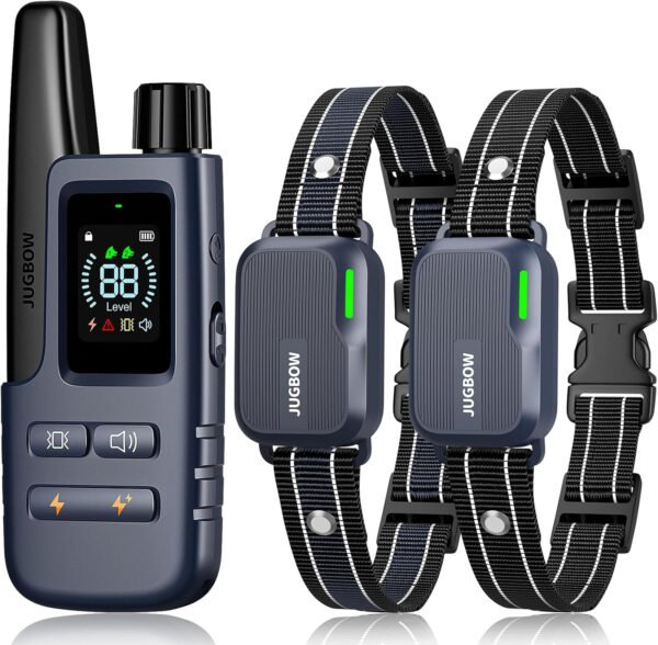Jugbow Collar de choque para perros, 2 perros (10-120 libras) – Collar de entrenamiento de perros de 4200 pies con control remoto IPX7, impermeable, collar eléctrico con 4 modos de entrenamiento, - Imagen 21