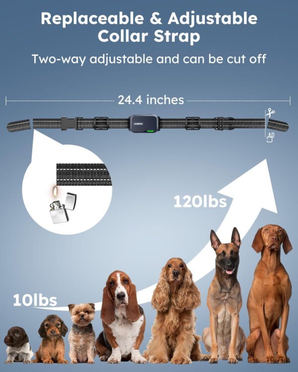 Jugbow Collar de choque para perros, 2 perros (10-120 libras) – Collar de entrenamiento de perros de 4200 pies con control remoto IPX7, impermeable, collar eléctrico con 4 modos de entrenamiento, - Imagen 25