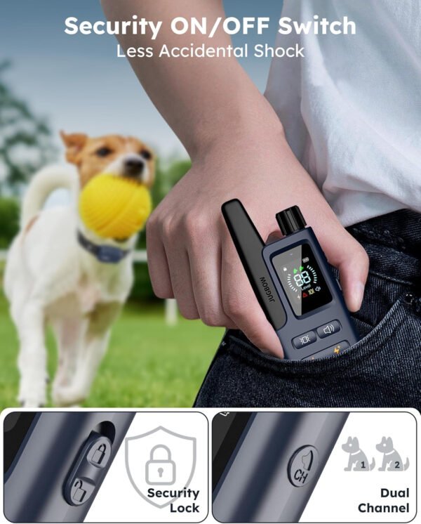 Jugbow Collar de choque para perros, 2 perros (10-120 libras) – Collar de entrenamiento de perros de 4200 pies con control remoto IPX7, impermeable, collar eléctrico con 4 modos de entrenamiento, - Imagen 27