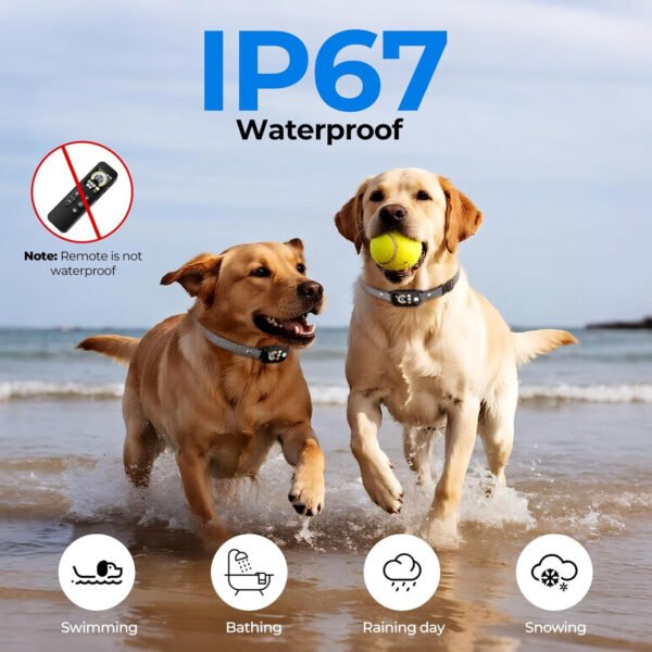 Collar de choque para perros para 2 perros (10-120 libras), collar de entrenamiento remoto de 4200 pies con luz para paseos nocturnos, 3 modos de entrenamiento, collar electrónico recargable - Imagen 5