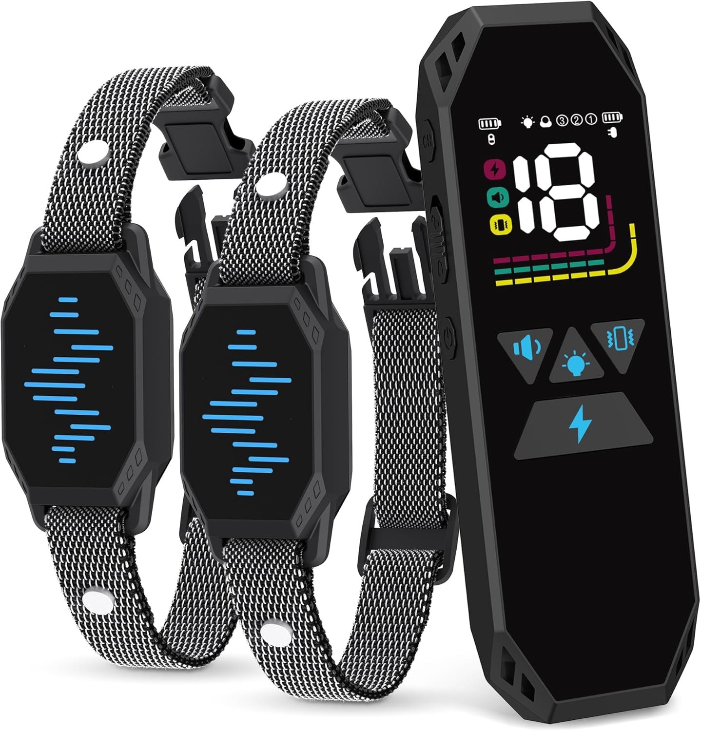 Collar de entrenamiento para perros, collar de choque para perros con control remoto, 2500 pies y 4 modos de entrenamiento pitido, vibración, choque eléctrico, IP67 impermeable, recargable, collar - Imagen 9