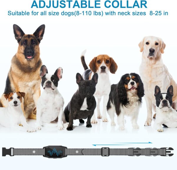 Collar de entrenamiento para perros, collar de choque para perros con control remoto, 2500 pies y 4 modos de entrenamiento pitido, vibración, choque eléctrico, IP67 impermeable, recargable, collar - Imagen 12