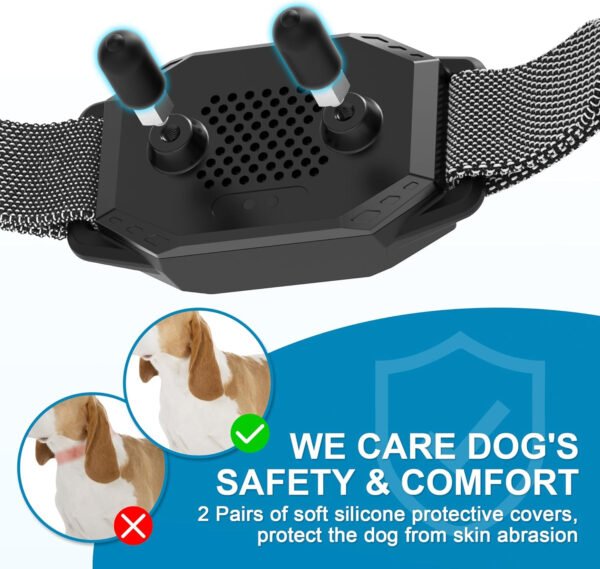 Collar de entrenamiento para perros, collar de choque para perros con control remoto, 2500 pies y 4 modos de entrenamiento pitido, vibración, choque eléctrico, IP67 impermeable, recargable, collar - Imagen 14