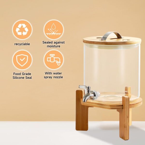 Dispensador de bebidas, dispensador de bebidas de vidrio de 2.1 galones con soporte, dispensador de agua de vidrio con espiga, dispensadores de bebidas grandes para fiestas, bares, restaurantes, 8L - Imagen 15