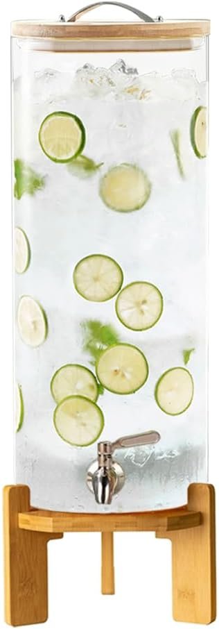 Dispensador de bebidas, dispensador de bebidas de vidrio de 2.1 galones con soporte, dispensador de agua de vidrio con espiga, dispensadores de bebidas grandes para fiestas, bares, restaurantes, 8L - Imagen 17