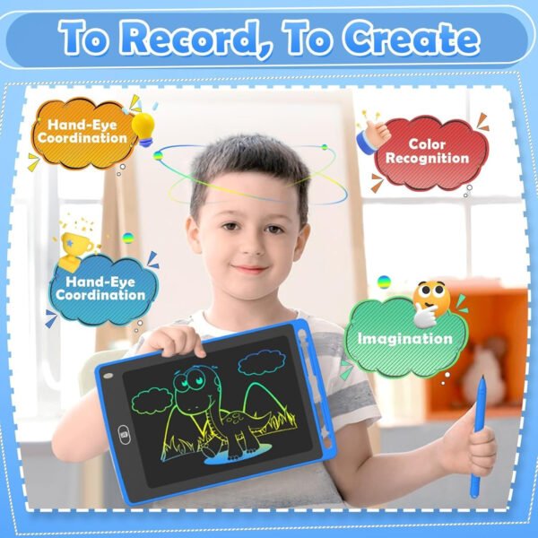 Paquete de 12 tabletas de escritura LCD para niños, tableta de dibujo colorida de 8.5 pulgadas, bloc de garabatos borrables para niños pequeños, juguetes educativos de aprendizaje, regalos de - Imagen 2