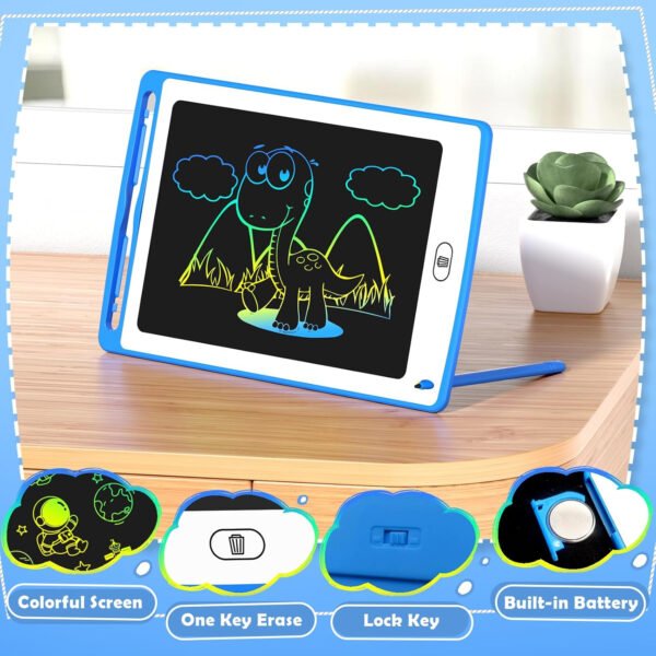Paquete de 12 tabletas de escritura LCD para niños, tableta de dibujo colorida de 8.5 pulgadas, bloc de garabatos borrables para niños pequeños, juguetes educativos de aprendizaje, regalos de - Imagen 10