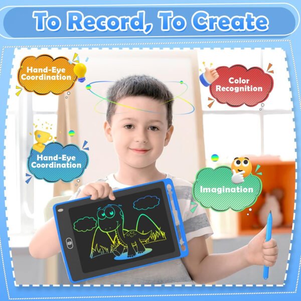 Paquete de 12 tabletas de escritura LCD para niños, tableta de dibujo colorida de 8.5 pulgadas, bloc de garabatos borrables para niños pequeños, juguetes educativos de aprendizaje, regalos de - Imagen 16