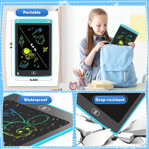 Paquete de 12 tabletas de escritura LCD para niños, tableta de dibujo colorida de 8.5 pulgadas, bloc de garabatos borrables para niños pequeños, juguetes educativos de aprendizaje, regalos de - Imagen 20