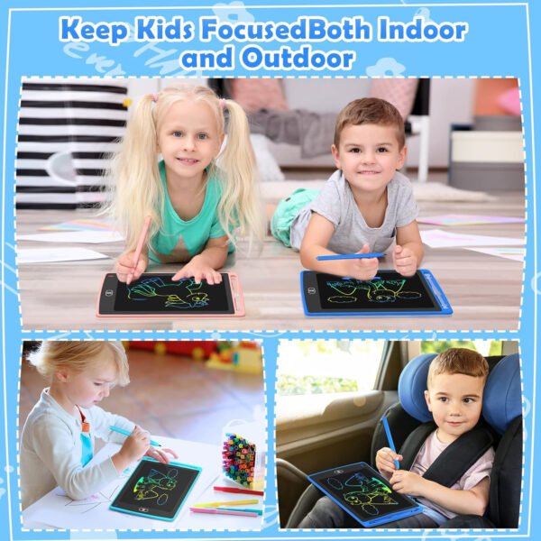 Paquete de 12 tabletas de escritura LCD para niños, tableta de dibujo colorida de 8.5 pulgadas, bloc de garabatos borrables para niños pequeños, juguetes educativos de aprendizaje, regalos de - Imagen 21