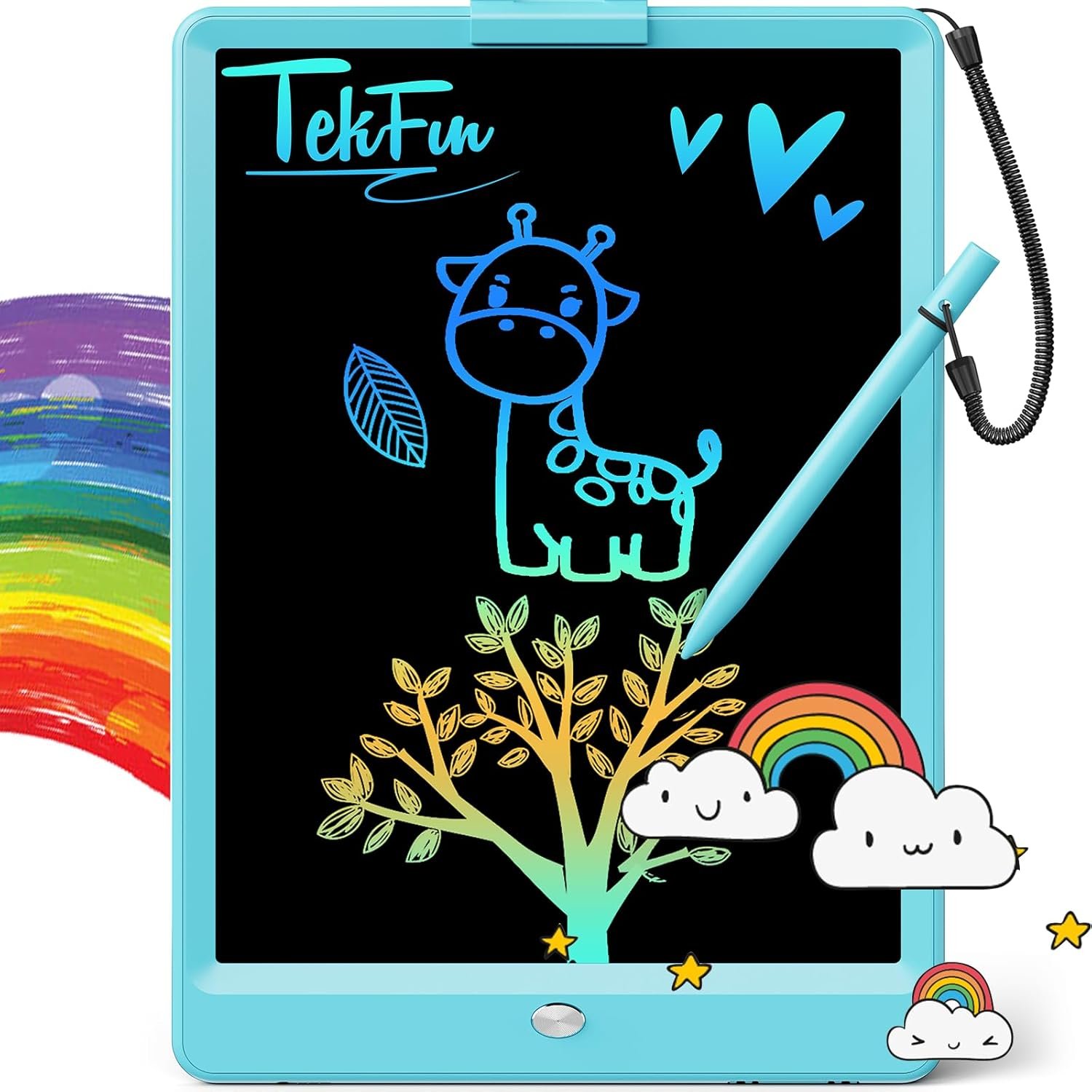 TEKFUN - Tablet de escritura con pantalla LCD, 10 pulgadas, tablet de dibujo con colores, juguetes de regalo para niñas y niños de 3 a 7 años (naranja) - Imagen 27