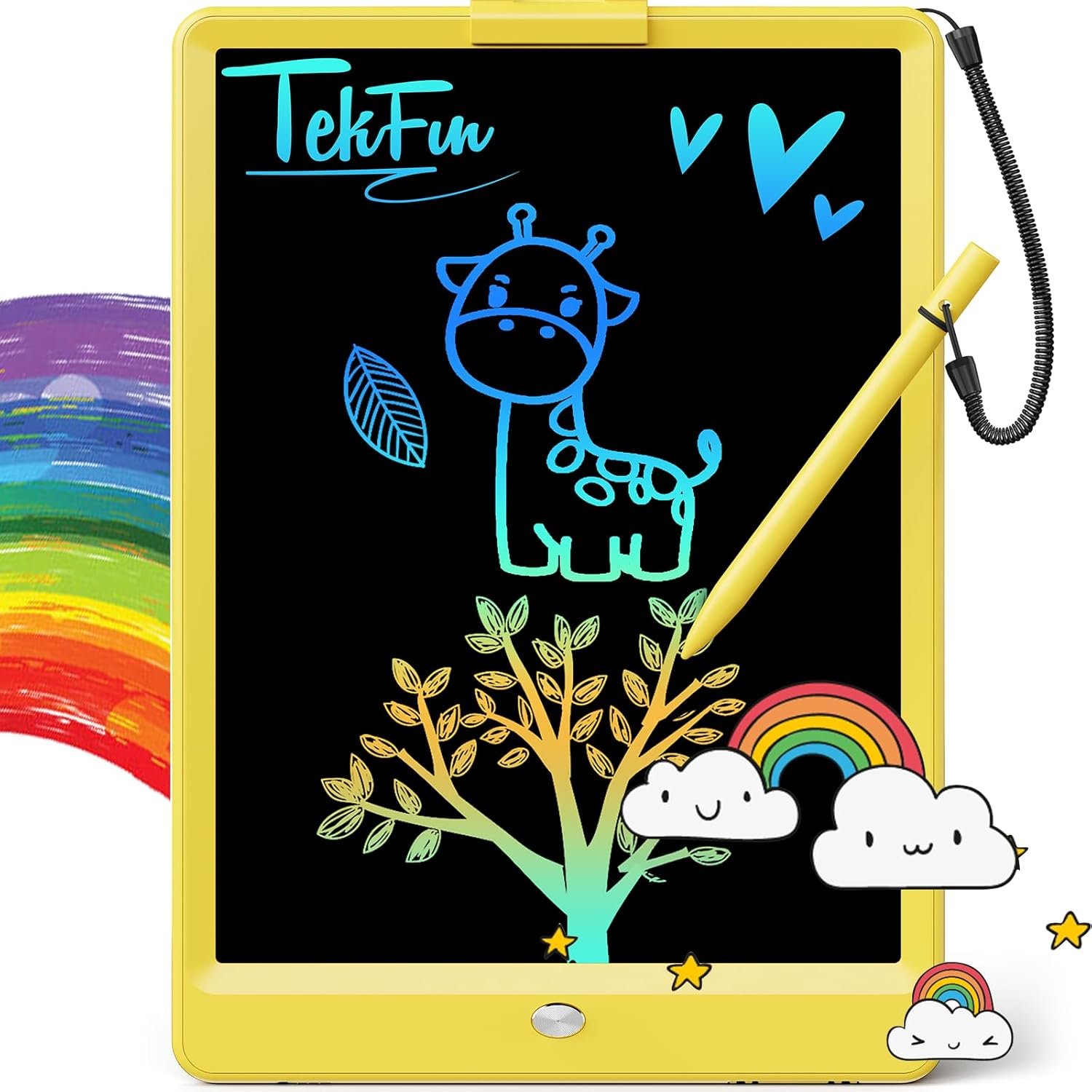 TEKFUN - Tablet de escritura con pantalla LCD, 10 pulgadas, tablet de dibujo con colores, juguetes de regalo para niñas y niños de 3 a 7 años (naranja) - Imagen 41