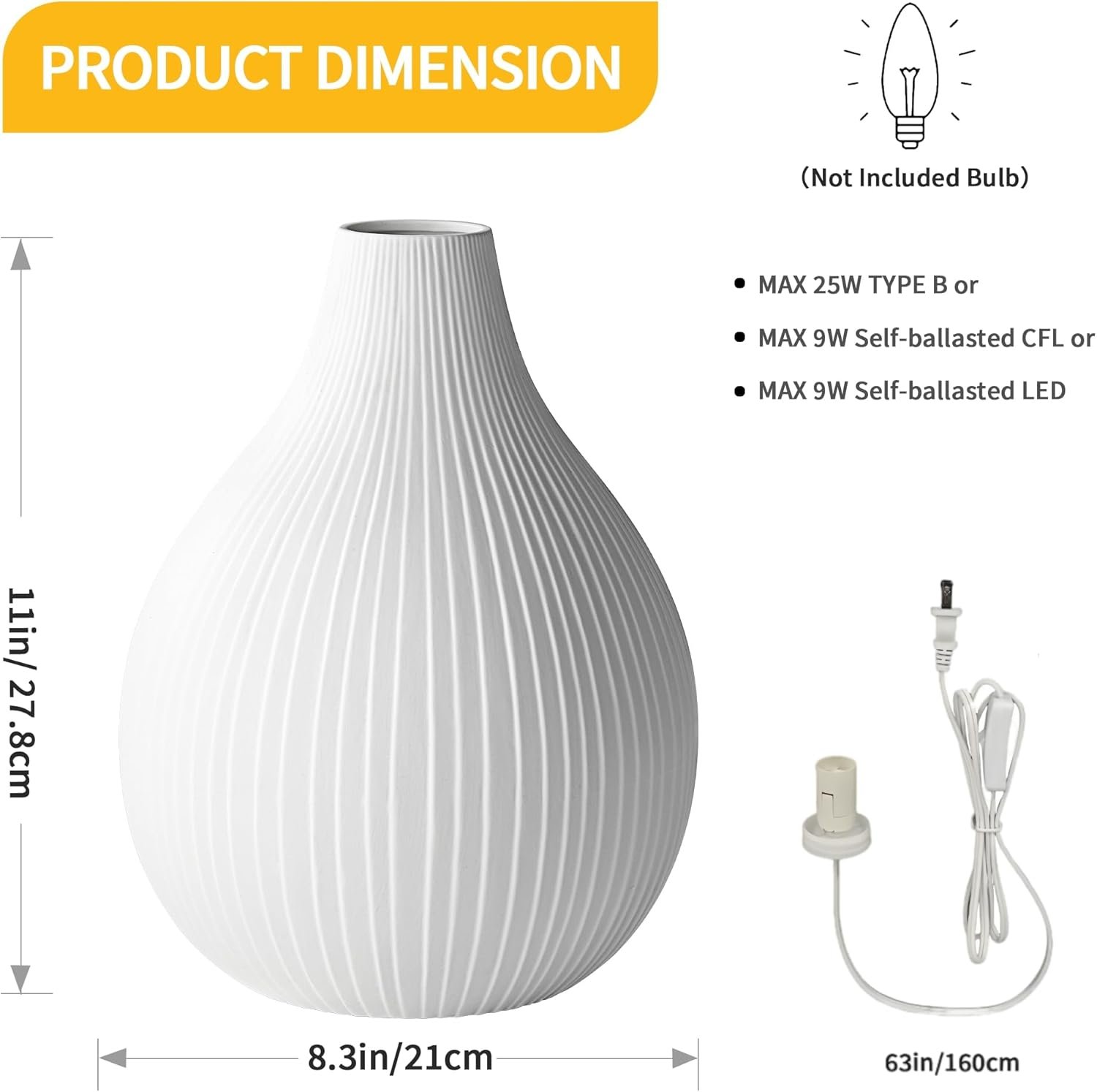 RONDURE Lámpara de mesa moderna de cerámica de 20.6 pulgadas, lámparas de noche modernas para dormitorio, sala de estar y mesita de noche, pantalla de cerámica translúcida blanca, iluminación - Imagen 22
