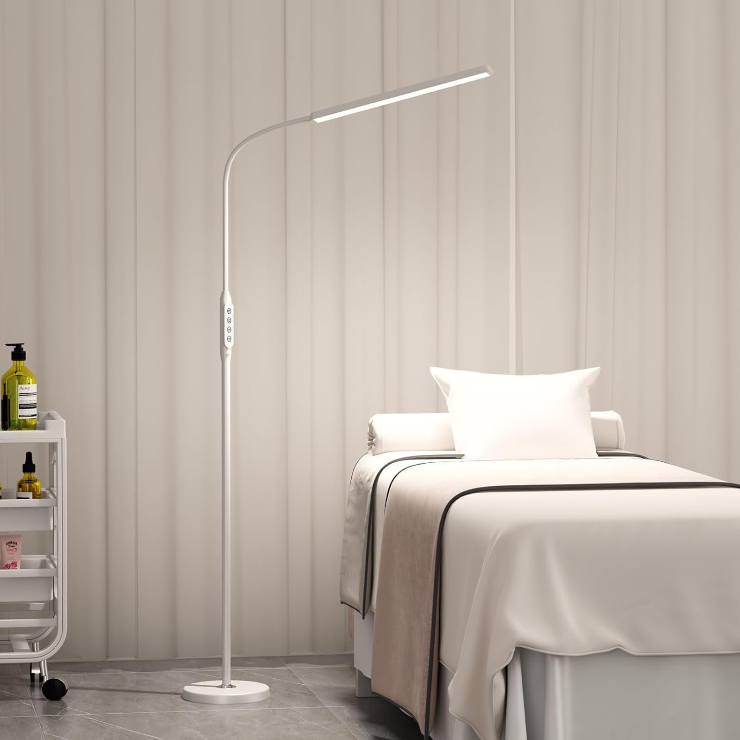 Moderna lámpara de pie LED para leer en negro, brillante luz de pie regulable de 12 W con cuello de cisne ajustable, 3 temperaturas de color, para esquina de sala de estar, oficina, sala de estudio - Imagen 17