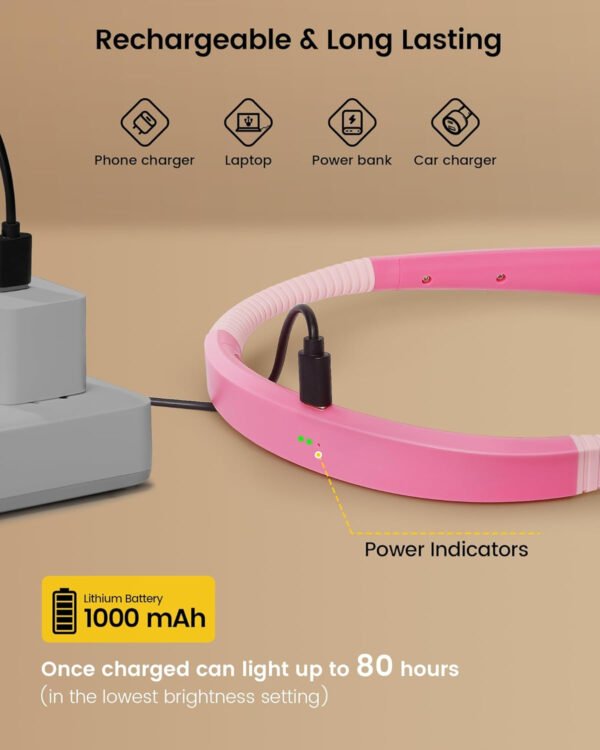 Glocusent - Luz de lectura para el cuello, 3 colores, 6 niveles de brillo, brazos flexibles, recargable, larga duración, perfecta para leer en la cama, tejer, camping y reparación - Imagen 23