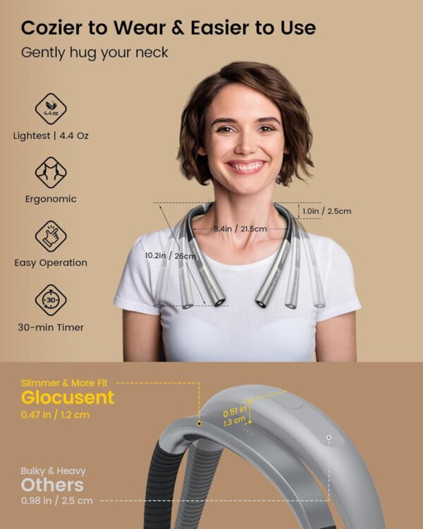 Glocusent - Luz de lectura para el cuello, 3 colores, 6 niveles de brillo, brazos flexibles, recargable, larga duración, perfecta para leer en la cama, tejer, camping y reparación - Imagen 38