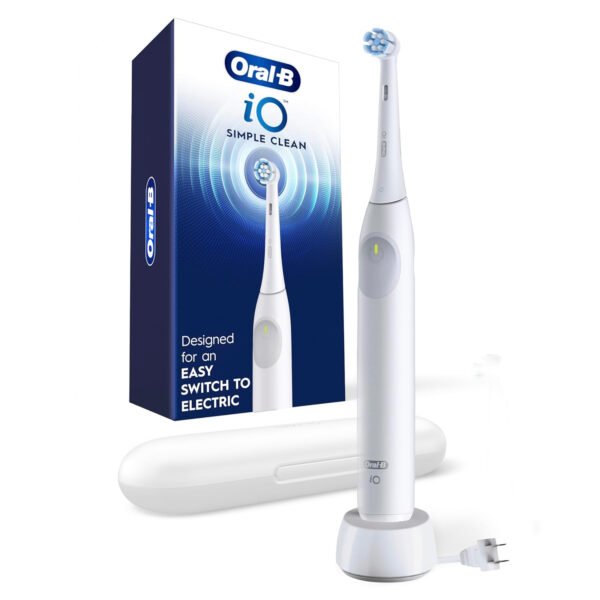 Oral-B iO Simple Clean - Cepillo de dientes eléctrico recargable con 1 cabezal de cepillo de cuidado suave y 1 funda de viaje negra, sensor de presión automático para proteger las encías, 3 modos - Imagen 14