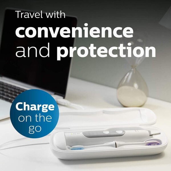 Philips Sonicare HX6877/21 ProtectiveClean 6100 Cepillo de dientes eléctrico recargable, Con funda de viaje de carga y cabezal de cepillo para polvo adicional., Azul marino - Imagen 6