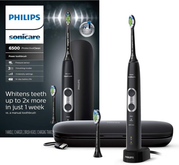 Philips Sonicare HX6877/21 ProtectiveClean 6100 Cepillo de dientes eléctrico recargable, Con funda de viaje de carga y cabezal de cepillo para polvo adicional., Azul marino - Imagen 9