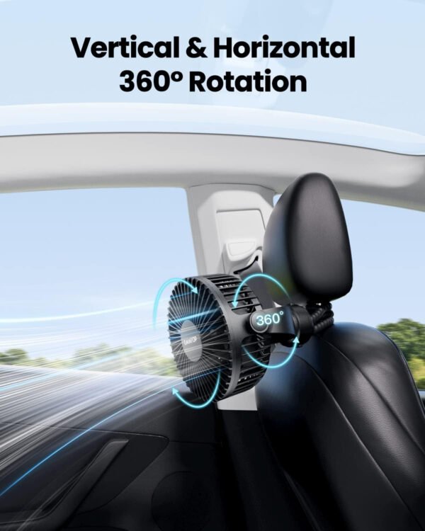 Gaiatop Mini ventilador portátil para cochecito, funciona con pilas, pequeño clip, desmontable de 3 velocidades recargable, gira 360°, trípode flexible de mejor refrigeración para asiento de - Imagen 8