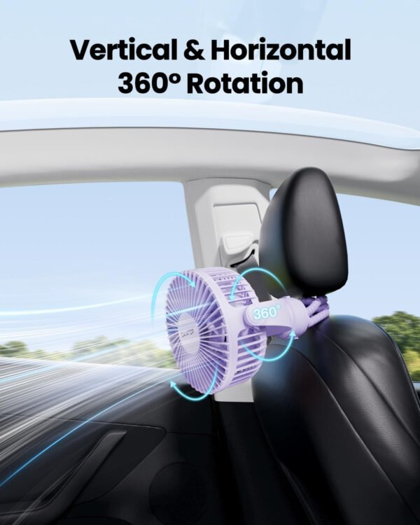 Gaiatop Mini ventilador portátil para cochecito, funciona con pilas, pequeño clip, desmontable de 3 velocidades recargable, gira 360°, trípode flexible de mejor refrigeración para asiento de - Imagen 15