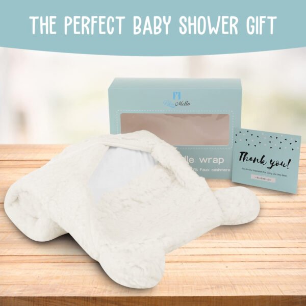Manta de envoltura de bebé, peluche ultrasuave esencial para bebés de 0-6 meses, envoltura blanca para recibir al bebé, ideal como accesorio de bebé y para la mesa de regalos del recién nacido, regalo perfecto para baby shower - Imagen 5
