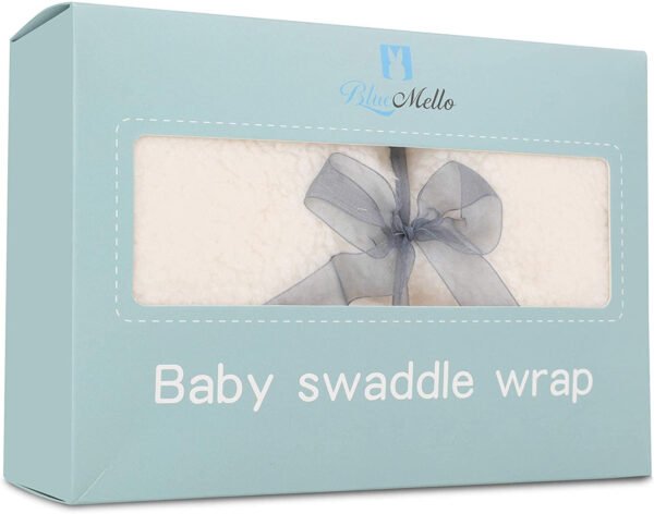 Manta de envoltura de bebé, peluche ultrasuave esencial para bebés de 0-6 meses, envoltura blanca para recibir al bebé, ideal como accesorio de bebé y para la mesa de regalos del recién nacido, regalo perfecto para baby shower - Imagen 6