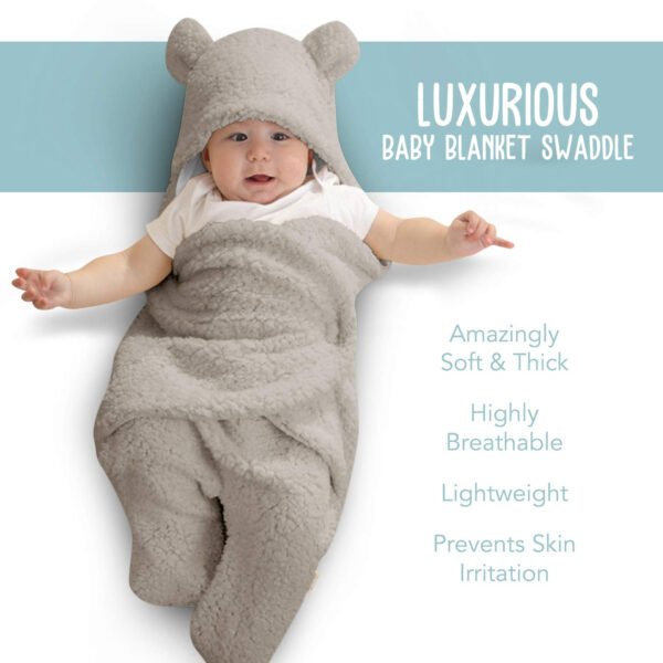 Manta de envoltura de bebé, peluche ultrasuave esencial para bebés de 0-6 meses, envoltura blanca para recibir al bebé, ideal como accesorio de bebé y para la mesa de regalos del recién nacido, regalo perfecto para baby shower - Imagen 11