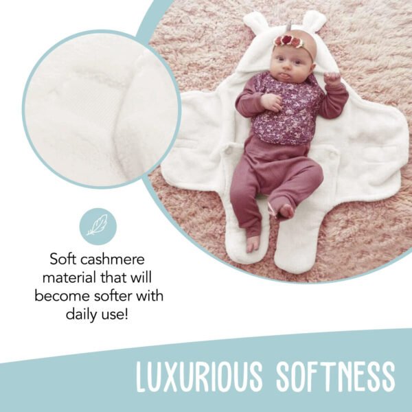 Manta de envoltura de bebé, peluche ultrasuave esencial para bebés de 0-6 meses, envoltura blanca para recibir al bebé, ideal como accesorio de bebé y para la mesa de regalos del recién nacido, regalo perfecto para baby shower - Imagen 19