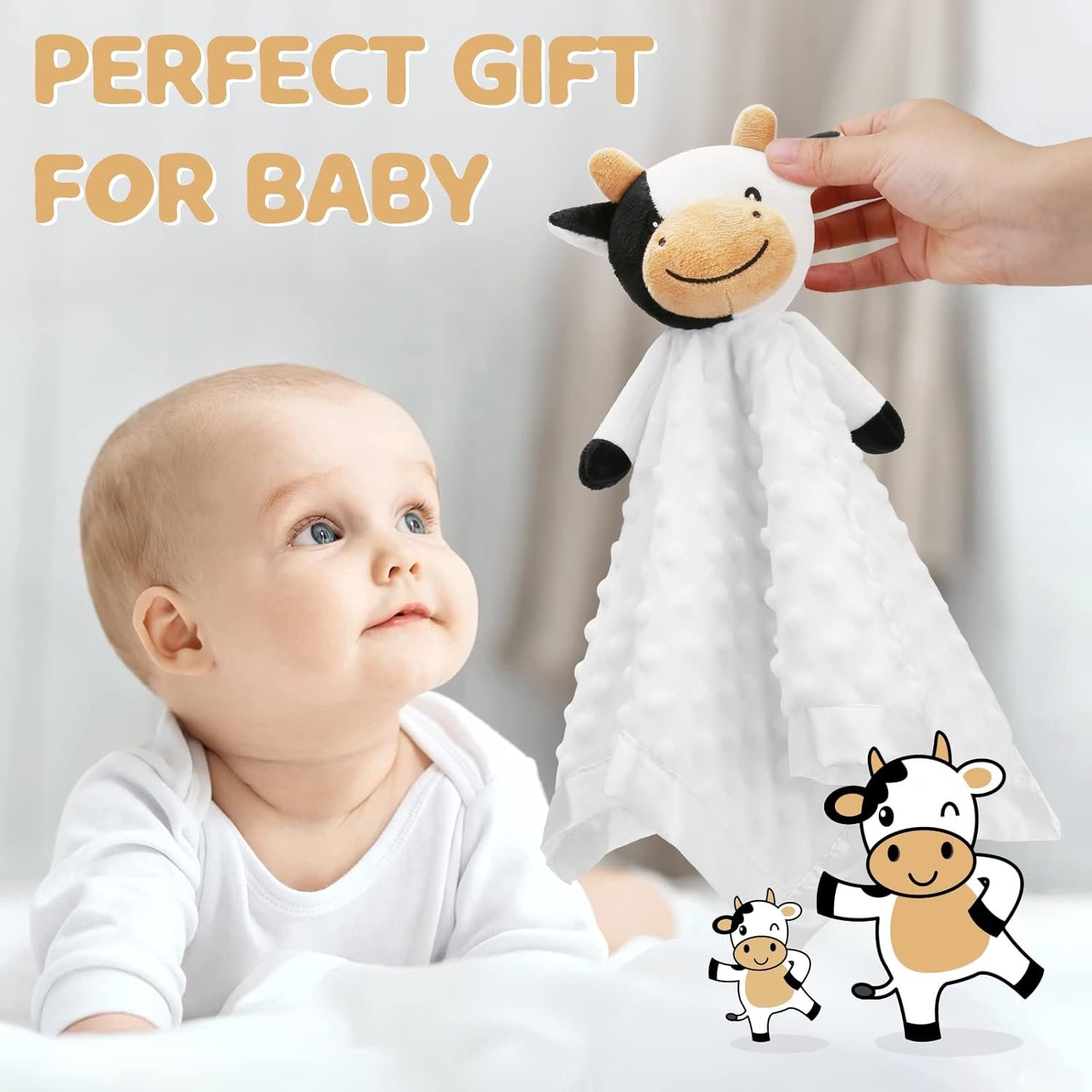 Pro Goleem - Manta de seguridad de elefante, bonita y suave, unisex, regalo de bebé para niños y niñas recién nacidos, manta para acurrucarse, juguete de peluche, color gris, 16 pulgadas - Imagen 19