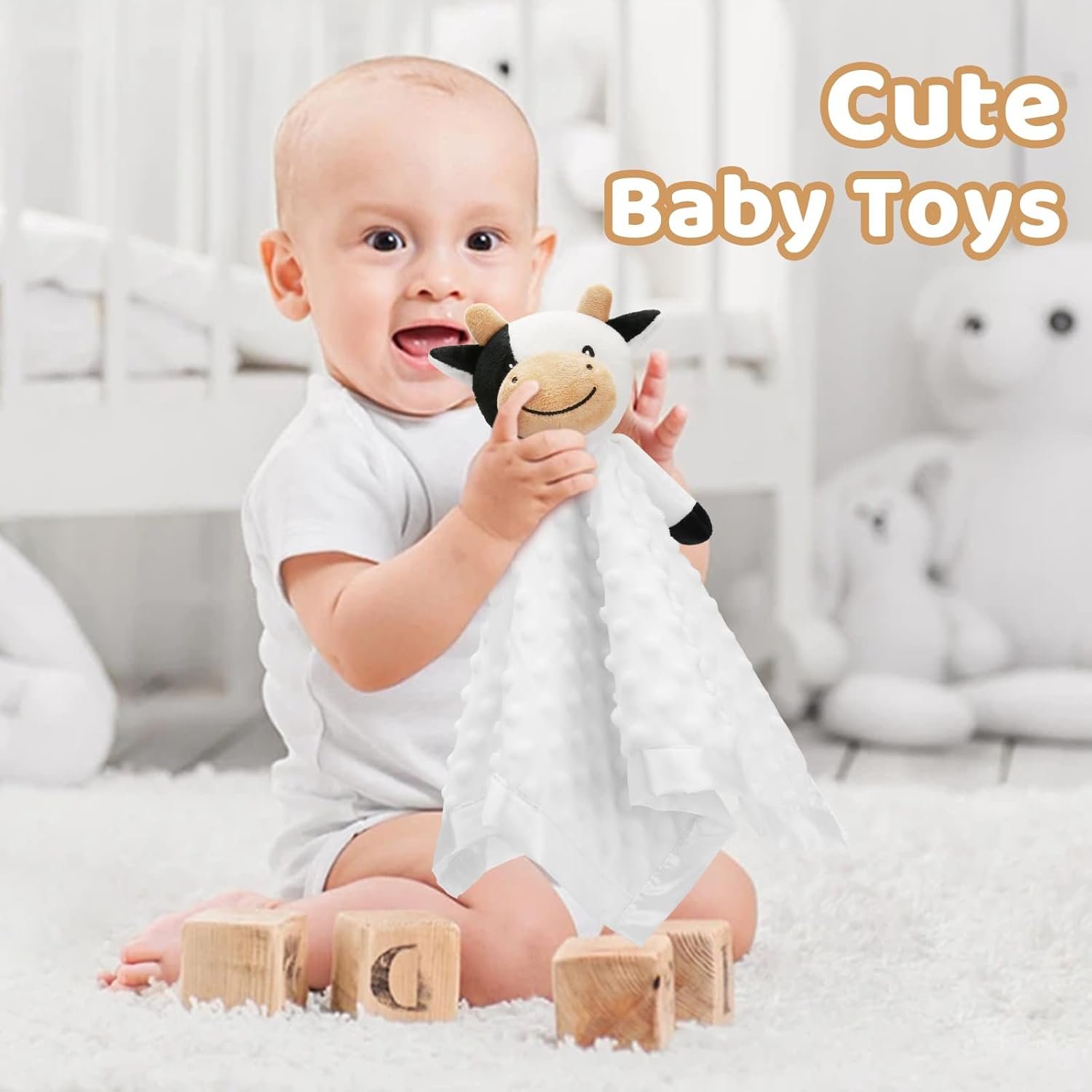 Pro Goleem - Manta de seguridad de elefante, bonita y suave, unisex, regalo de bebé para niños y niñas recién nacidos, manta para acurrucarse, juguete de peluche, color gris, 16 pulgadas - Imagen 20