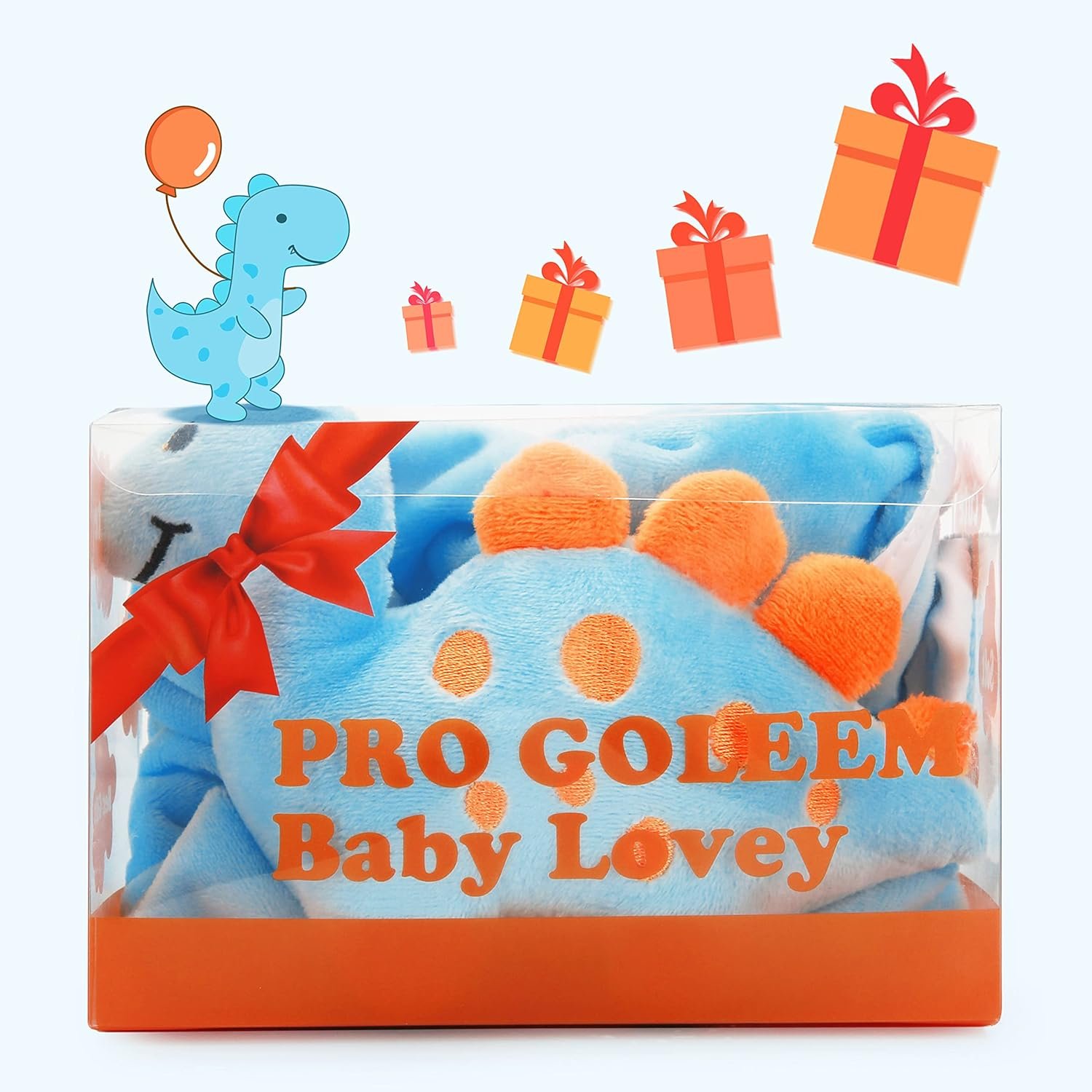 Pro Goleem - Manta de seguridad de elefante, bonita y suave, unisex, regalo de bebé para niños y niñas recién nacidos, manta para acurrucarse, juguete de peluche, color gris, 16 pulgadas - Imagen 38