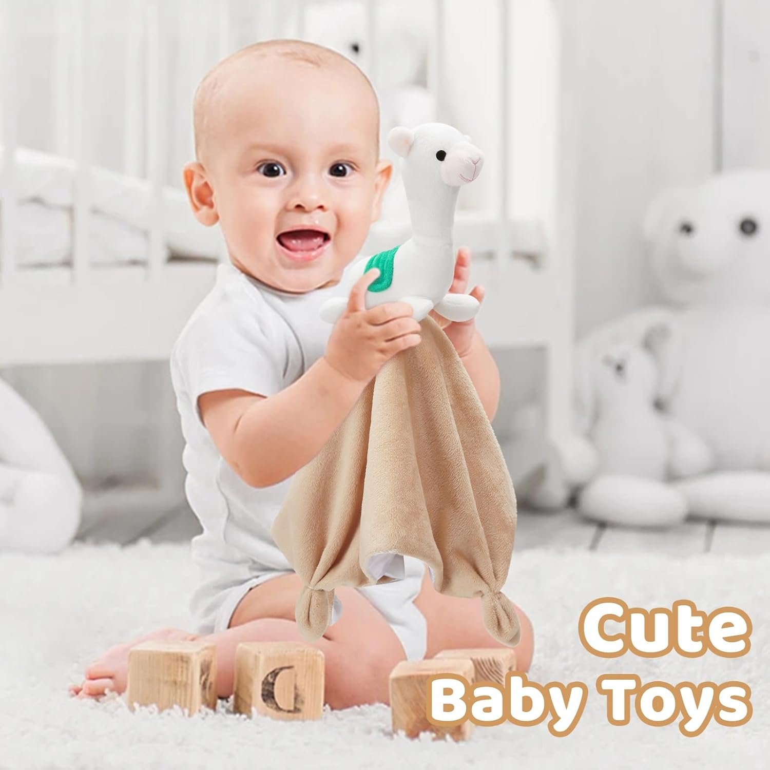 Pro Goleem - Manta de seguridad de elefante, bonita y suave, unisex, regalo de bebé para niños y niñas recién nacidos, manta para acurrucarse, juguete de peluche, color gris, 16 pulgadas - Imagen 60