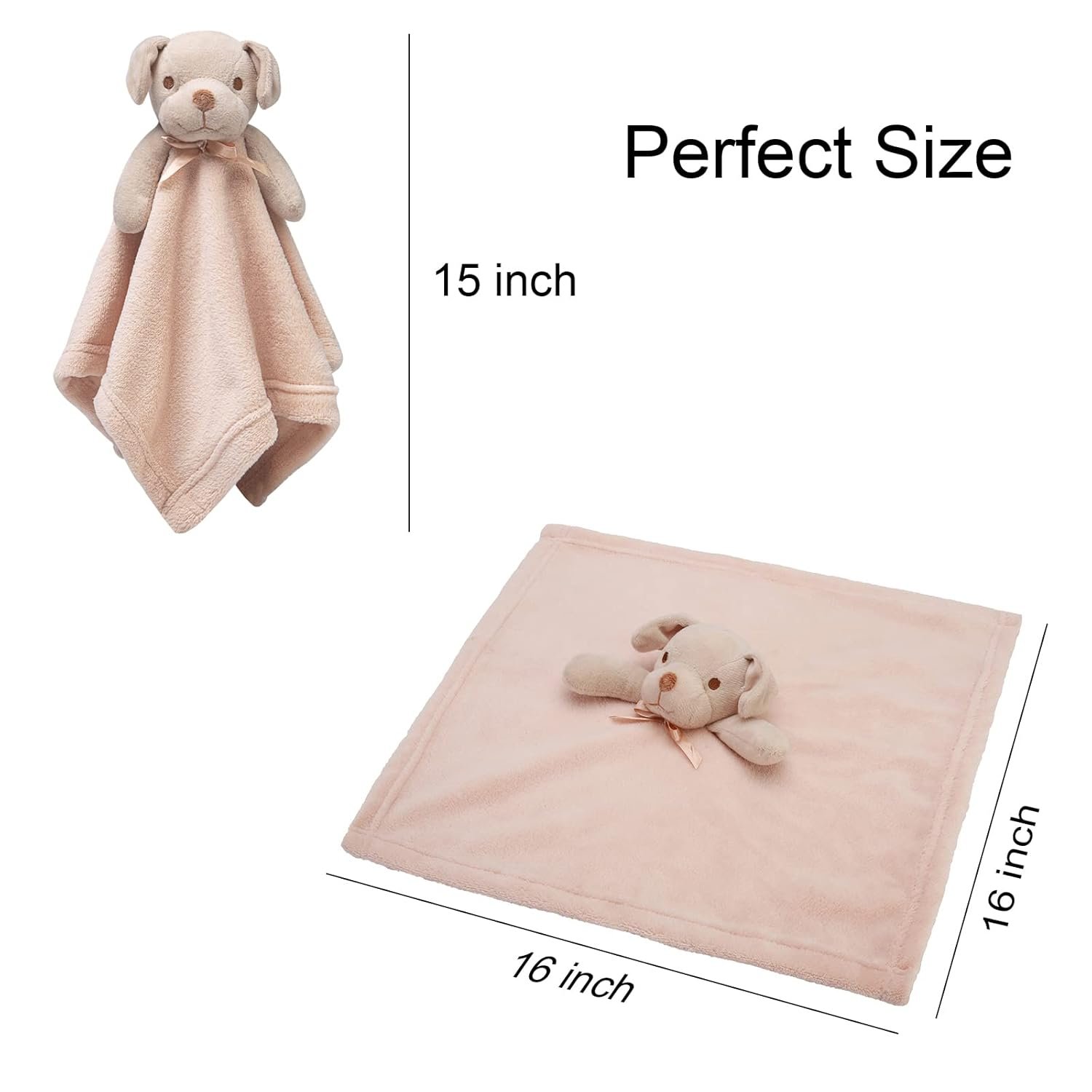 Pro Goleem - Manta de seguridad de elefante, bonita y suave, unisex, regalo de bebé para niños y niñas recién nacidos, manta para acurrucarse, juguete de peluche, color gris, 16 pulgadas - Imagen 87