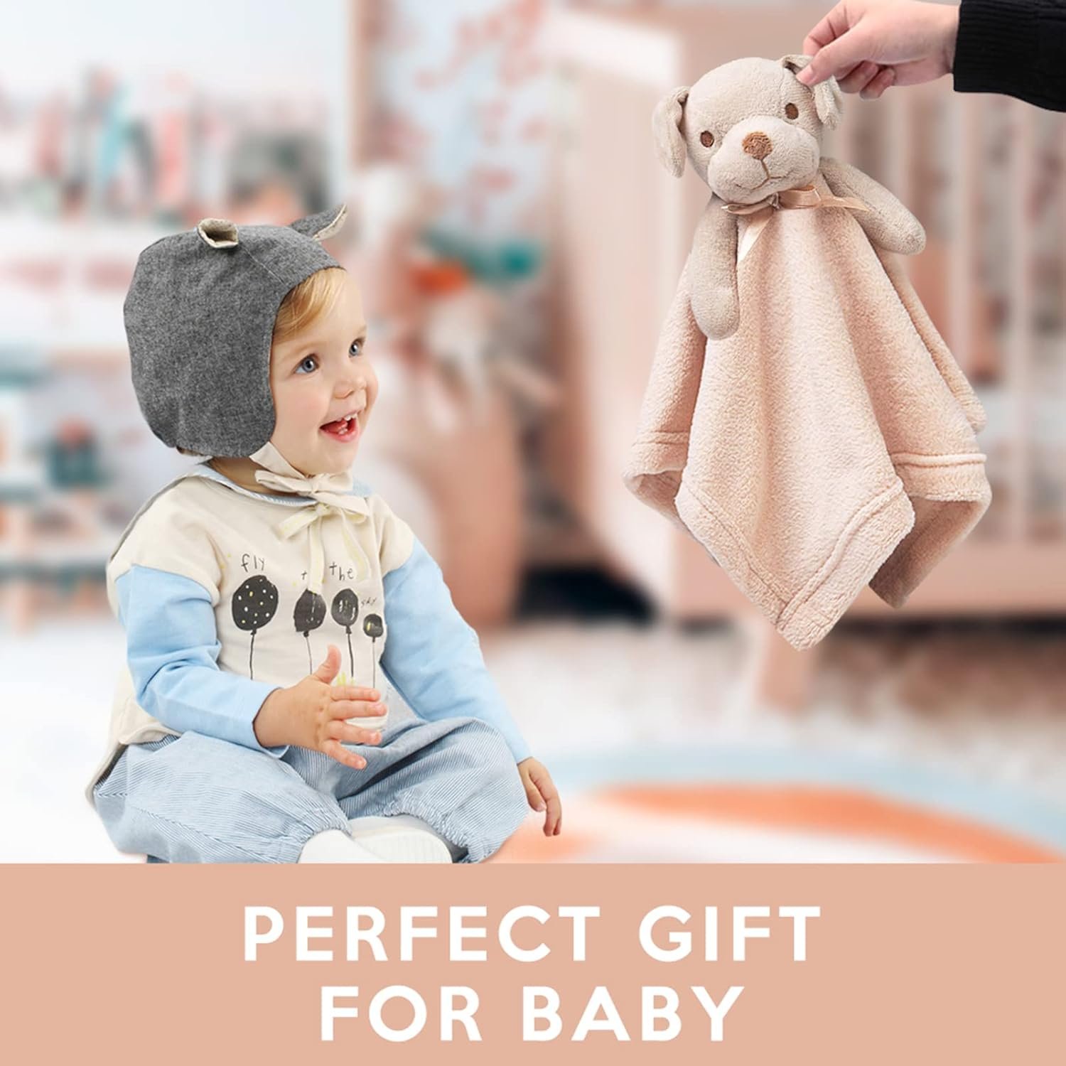 Pro Goleem - Manta de seguridad de elefante, bonita y suave, unisex, regalo de bebé para niños y niñas recién nacidos, manta para acurrucarse, juguete de peluche, color gris, 16 pulgadas - Imagen 89