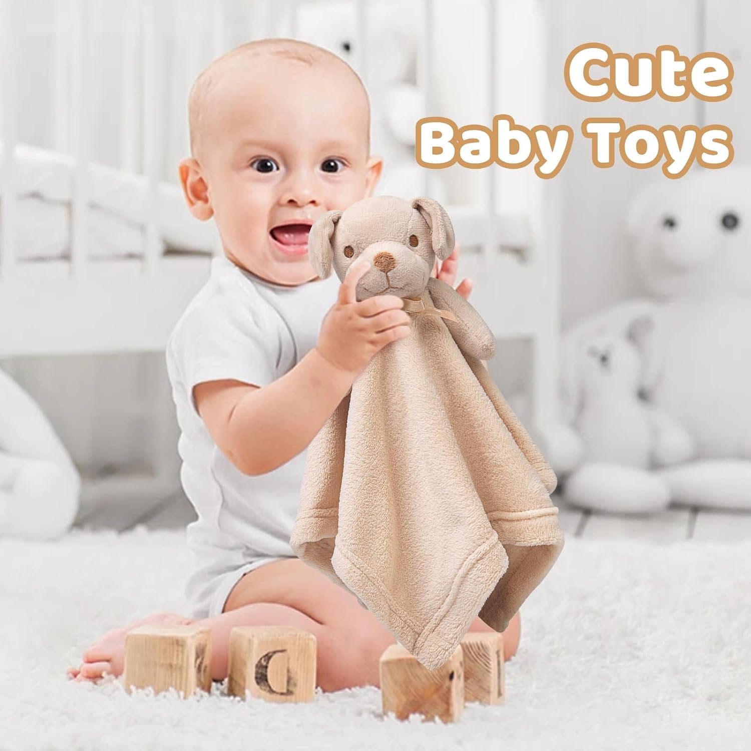 Pro Goleem - Manta de seguridad de elefante, bonita y suave, unisex, regalo de bebé para niños y niñas recién nacidos, manta para acurrucarse, juguete de peluche, color gris, 16 pulgadas - Imagen 90