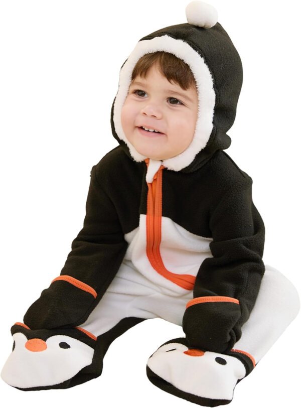PATPAT Mameluco de forro polar con capucha para bebé, bonito atuendo para niños y niñas, cremallera de 2 vías, ropa para bebés recién nacidos, ropa de abrigo - Imagen 8