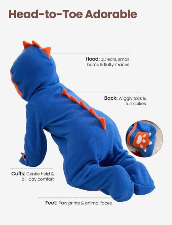 PATPAT Mameluco de forro polar con capucha para bebé, bonito atuendo para niños y niñas, cremallera de 2 vías, ropa para bebés recién nacidos, ropa de abrigo - Imagen 19