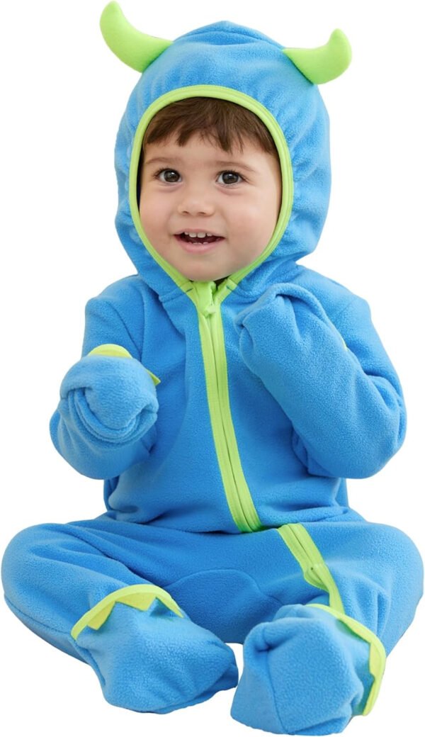 PATPAT Mameluco de forro polar con capucha para bebé, bonito atuendo para niños y niñas, cremallera de 2 vías, ropa para bebés recién nacidos, ropa de abrigo - Imagen 21
