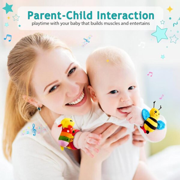 Juguetes para bebés de 0 a 6 meses: sonajeros para bebés de 0 a 6 meses, artículos esenciales para bebés para niños y niñas, juguetes para bebés, sonajeros de muñeca, calcetines de manos y pies - Imagen 20