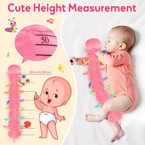 Juguetes para niñas de 0 a 6 meses, juguete de oruga de peluche para bebés de 0 a 3, 3 a 6 meses, con espejo, sonajero arrugado, tiempo boca abajo, juguetes sensoriales para 3, 4, 5, 6 a 12 meses - Imagen 5